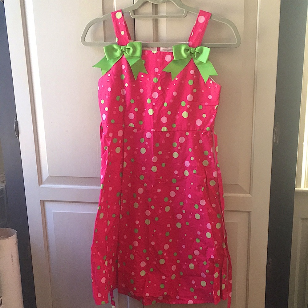 Ashley Ann Dress Sleeveless Pink Polka Dot Kids